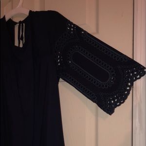 CROWN AND IVY navy detailed dress